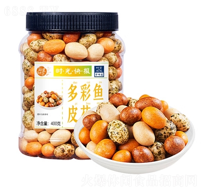 每果時(shí)光魚皮花生400g每日?qǐng)?jiān)果炒貨干果休閑食品孕婦兒童零食年貨