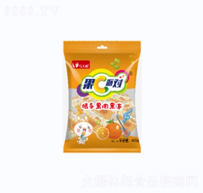 馬大姐400g果C派對(duì)橘子果肉果凍休閑食品辦公室零食