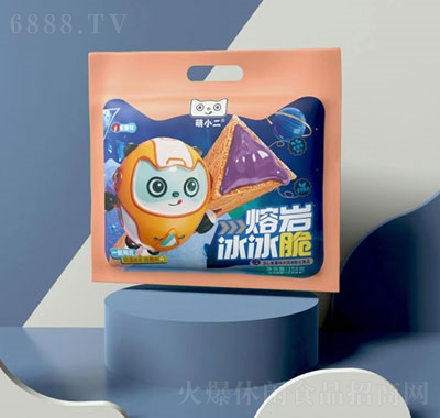 萌小二熔巖冰冰脆紫薯味餅干休閑追劇零食