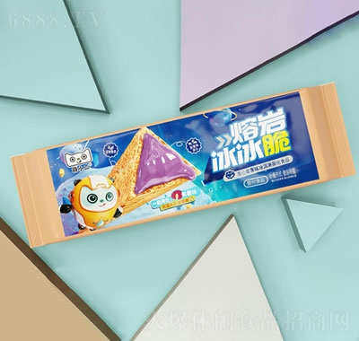 萌小二熔巖冰冰脆紫薯味袋裝餅干休閑追劇零食