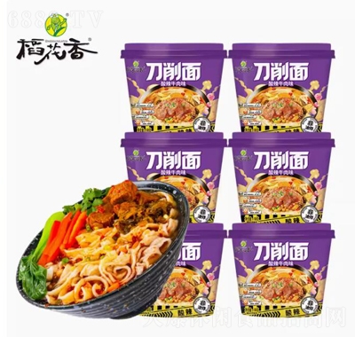 稻花香刀削面酸辣牛肉味寬面條油潑辣子褲帶面速食掛面