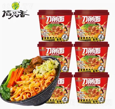 稻花香刀削面香辣牛肉味寬面條油潑辣子褲帶面速食掛面