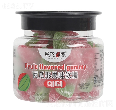 果倫E家西瓜形果味軟糖200g休閑零食糖果