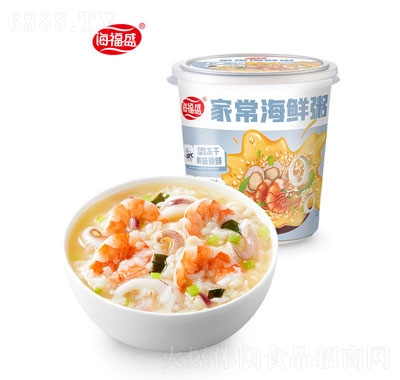 海福盛速食粥猛料版沖泡即食方便粥整箱方便食品夜宵早餐家常海鮮粥
