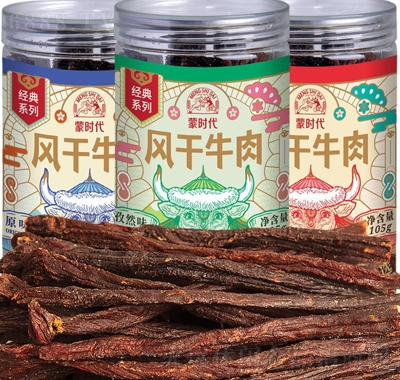 蒙時代牛肉干內(nèi)蒙古香辣風(fēng)干超干手撕特產(chǎn)零